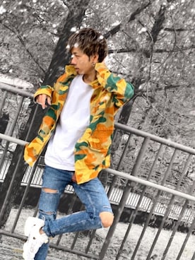 「Guess（ゲス）のアイテム（その他アウター）」を使った、きとぅさん（メンズ・173cm）の春コーディネート