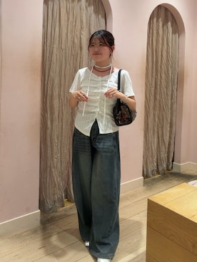 「mystic（ミスティック）のアイテム（ネックレス）」を使った、miyauchi kanaさん（レディース・147cm）の夏コーディネート
