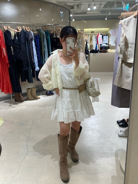 「アイテム（チュニック）」を使った、KANAさん（レディース・147cm）の秋コーディネート