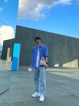 「RAGEBLUE（レイジブルー）のシリコンテンジクロングタンク/873711（タンクトップ）」を使った、RYOさん（メンズ・175cm）の夏コーディネート