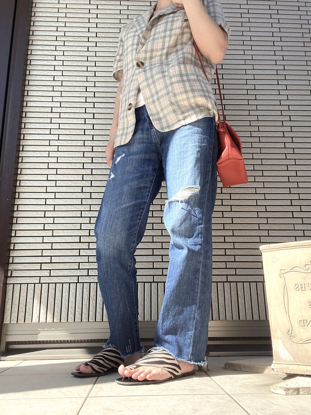 「だから秋服が好き、オトナカジュアル、プチプラコーデ、ゼブラ柄」｜「Venus &MARSのアイテム（セットアップ、ベージュ系）」を使った、panda_co.さん（レディース・152cm）の秋コーディネートの1枚目の写真