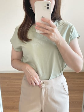 「gu」｜「アイテム（スラックス）」を使った、haruさん（レディース・150cm）の夏コーディネート