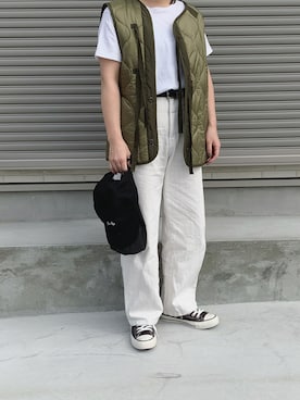 「MY THINKS（マイシンクス）のアイテム」を使った、鮒さん（レディース・153cm）の秋コーディネート