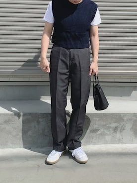 「MY THINKS（マイシンクス）のアイテム」を使った、鮒さん（レディース・153cm）の秋コーディネート