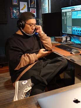 「UNIQLO U」｜ShoheiBieberさん（メンズ・170cm）の夏コーディネート