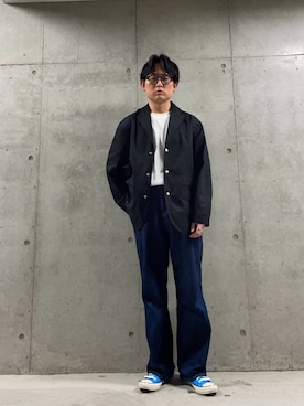 「アイテム（テーラードジャケット）」を使った、maron🌰さん（メンズ・169cm）の春コーディネート