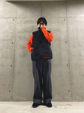 「アイテム（モカシン/デッキシューズ）」を使った、maron🌰さん（メンズ・169cm）の秋コーディネート