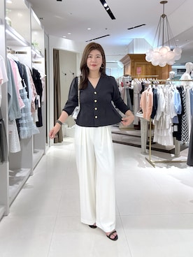 「ぺプラムトップス」｜「アイテム（グレー系）」を使った、SEKIGUCHI.Rさん（レディース・160cm）の夏コーディネート