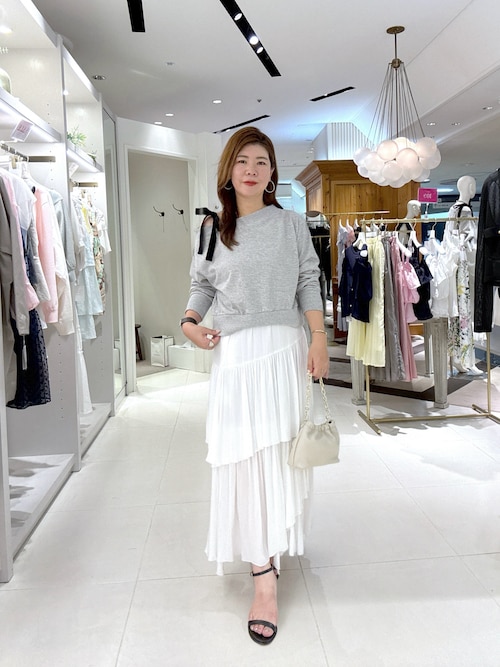 新品La boutique BonBon ミニ裏毛オフショルリボンプルオーバー La