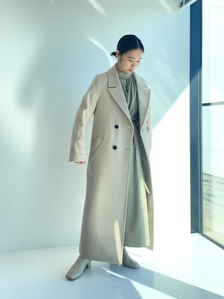 public tokyo カシミヤウールバックフレアコート ピンク 2 ロング PUBLIC TOKYO（パブリックトウキョウ）の「【WEB限定】カシミヤウール