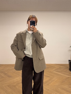 「アイテム（テーラードジャケット）」を使った、ANNAさん（レディース・158cm）の秋コーディネート