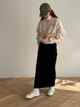 「CANAL JEAN（キャナルジーン）のアイテム（セットアップ）」を使った、ANNAさん（レディース・158cm）の冬コーディネート