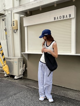 「smileyranna（スマイリーランナ）のアイテム」を使った、ANNAさん（レディース・158cm）の夏コーディネート