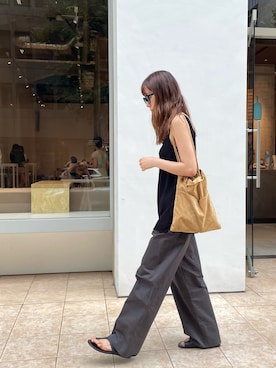 「CANAL JEAN（キャナルジーン）のアイテム（チノパンツ）」を使った、ANNAさん（レディース・158cm）の夏コーディネート