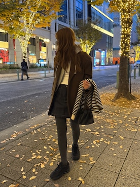 「アイテム（レッグウェア）」を使った、ANNAさん（レディース・158cm）の秋コーディネート