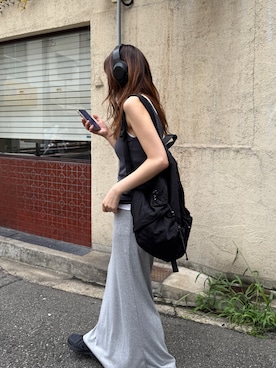 「アイテム（タンクトップ）」を使った、ANNAさん（レディース・158cm）の夏コーディネート