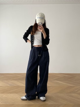 「アイテム（カーディガン/ボレロ）」を使った、ANNAさん（レディース・158cm）の夏コーディネート