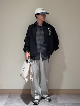 「GLOBAL WORK（グローバルワーク）のチェックシャツ/長袖/1042971（シャツ/ブラウス、ブラック系）」を使った、きむさん（メンズ・168cm）の秋コーディネート