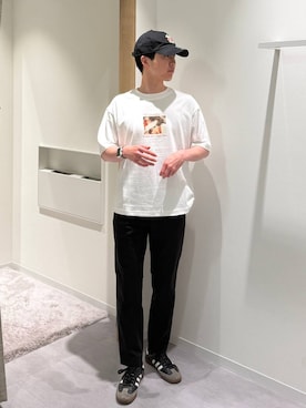 「GLOBAL WORK（グローバルワーク）の抗菌防臭プリントTシャツ/半袖/1046549（Tシャツ/カットソー、その他）」を使った、きむさん（メンズ・168cm）の夏コーディネート