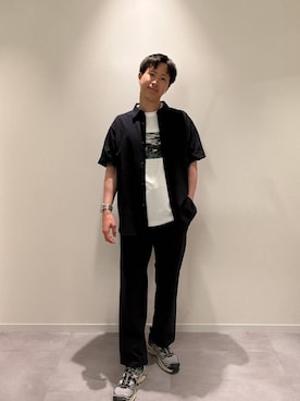 「GLOBAL WORK（グローバルワーク）のサラサラ快適DRYプリントTシャツ/636407（Tシャツ/カットソー、ホワイト系）」を使った、きむさん（メンズ・168cm）の夏コーディネート