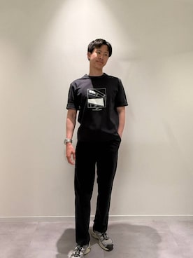 「GLOBAL WORK（グローバルワーク）のリッチクリーンTシャツ/半袖プリント/636394（Tシャツ/カットソー、グレー系）」を使った、きむさん（メンズ・168cm）の夏コーディネート