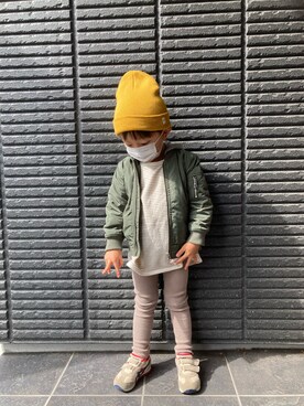 「H&M（エイチ・アンド・エム）のアイテム（ジャケット/アウター）」を使った、rmsさん（キッズ・100cm）の秋コーディネート