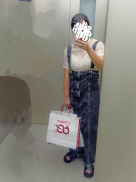「アイテム（ジャンパースカート）」を使った、mさん（レディース・150cm）の夏コーディネート