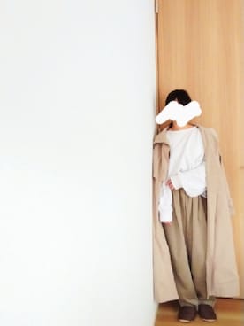 「DISCOAT（ディスコート）のアイテム（ステンカラーコート）」を使った、mさん（レディース・150cm）の秋コーディネート