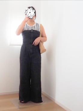 「Kastane（カスタネ）のアイテム（サロペット/オーバーオール）」を使った、mさん（レディース・150cm）の夏コーディネート