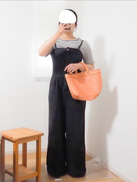 「Kastane（カスタネ）のアイテム（サロペット/オーバーオール）」を使った、mさん（レディース・150cm）の夏コーディネート