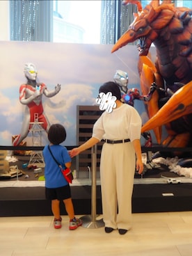 「アイテム（ベルト）」を使った、mさん（レディース・150cm）の夏コーディネート