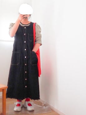 「Tシャツ×デニム」｜「アイテム（ワンピース/ドレス）」を使った、mさん（レディース・150cm）の夏コーディネート