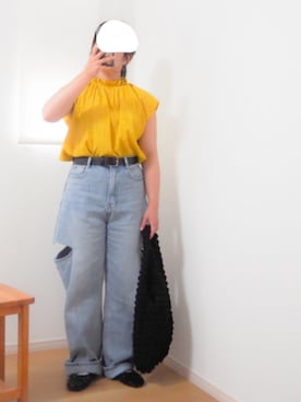 「Libra Cue（リブラ キュー）のアイテム（スリッポン）」を使った、mさん（レディース・150cm）の夏コーディネート