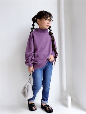 「アイテム（Tシャツ/カットソー）」を使った、antiquatoy  officialさん（キッズ・125cm）の秋コーディネート