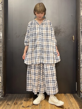 「rps（アールピーエス）のアイテム（スカート）」を使った、あさぽんさん（レディース・162cm）の夏コーディネート