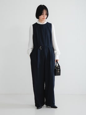 「アイテム（つなぎ/オールインワン）」を使った、mackeyさん（レディース・160cm）の冬コーディネート