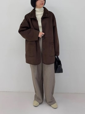 「アイテム（ムートンコート）」を使った、mackeyさん（レディース・160cm）の秋コーディネート