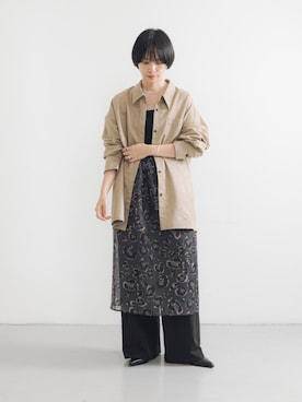 「URBAN RESEARCH（アーバンリサーチ）のスエードライクルーズシャツ（シャツ/ブラウス）」を使った、mackeyさん（レディース・160cm）の秋コーディネート