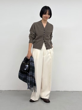 「アイテム（カーディガン/ボレロ）」を使った、mackeyさん（レディース・160cm）の秋コーディネート