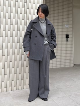 「アイテム（ピーコート）」を使った、mackeyさん（レディース・160cm）の秋コーディネート
