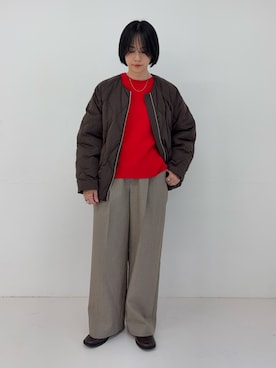 「アイテム（ローファー）」を使った、mackeyさん（レディース・160cm）の秋コーディネート