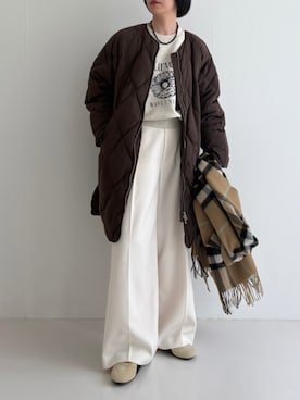 「アイテム（ダウンジャケット/コート）」を使った、mackeyさん（レディース・160cm）の秋コーディネート