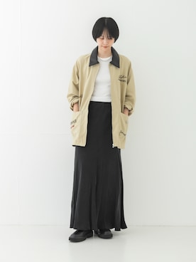 「アイテム（カバーオール、ベージュ系）」を使った、mackeyさん（レディース・160cm）の夏コーディネート