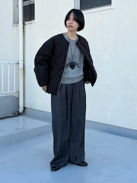 「アイテム（ダウンジャケット/コート）」を使った、mackeyさん（レディース・160cm）の秋コーディネート