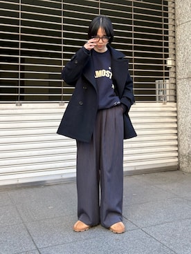 「アイテム（スリッポン）」を使った、mackeyさん（レディース・160cm）の秋コーディネート