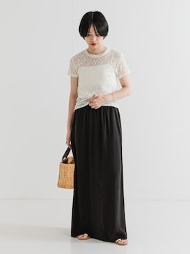 「ママの体型カバー」｜mackeyさん（レディース・160cm）の夏コーディネート
