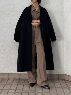 「アイテム（テーラードジャケット、ブルー系）」を使った、mackeyさん（レディース・160cm）の秋コーディネート