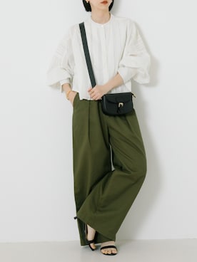 「URBAN RESEARCH（アーバンリサーチ）のコットンボイルショートフレアシャツ（シャツ/ブラウス）」を使った、mackeyさん（レディース・160cm）の冬コーディネート