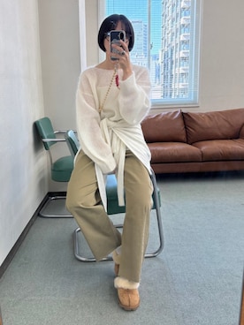 「アイテム（スリッポン）」を使った、mackeyさん（レディース・160cm）の秋コーディネート