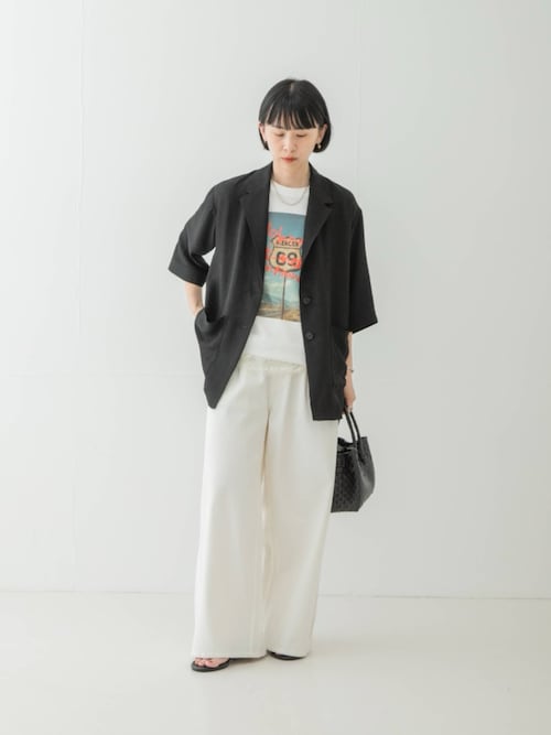 『接触冷感』NAIAアセテートハーフスリーブジャケット